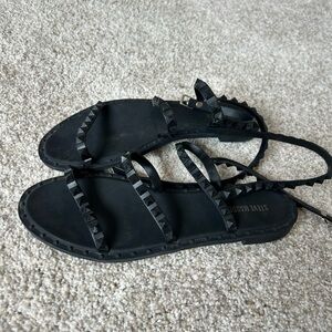 Steve Madden Black Matte Travel Sandals 10